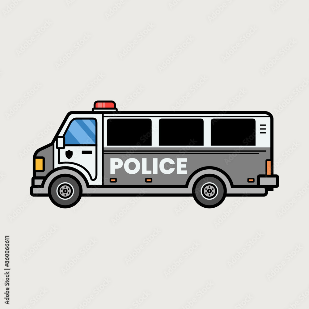 Police car cartoon vector icon illustration