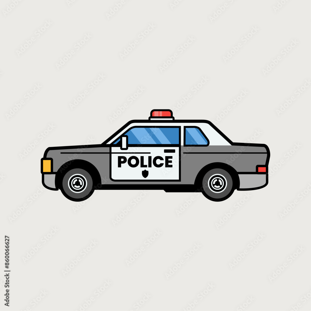 Police car cartoon vector icon illustration Police car cartoon vector icon illustration