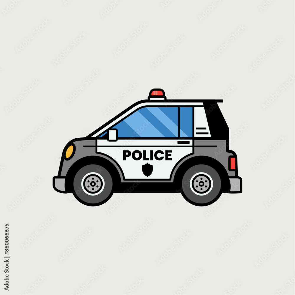 Police car cartoon vector icon illustration Police car cartoon vector icon illustration