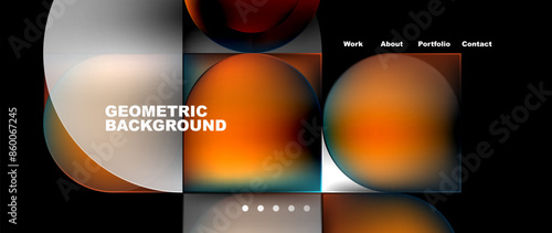 Round squares, circles with fluid gradients. Vector Illustration For Wallpaper, Banner, Background, Card, Book Illustration, landing page