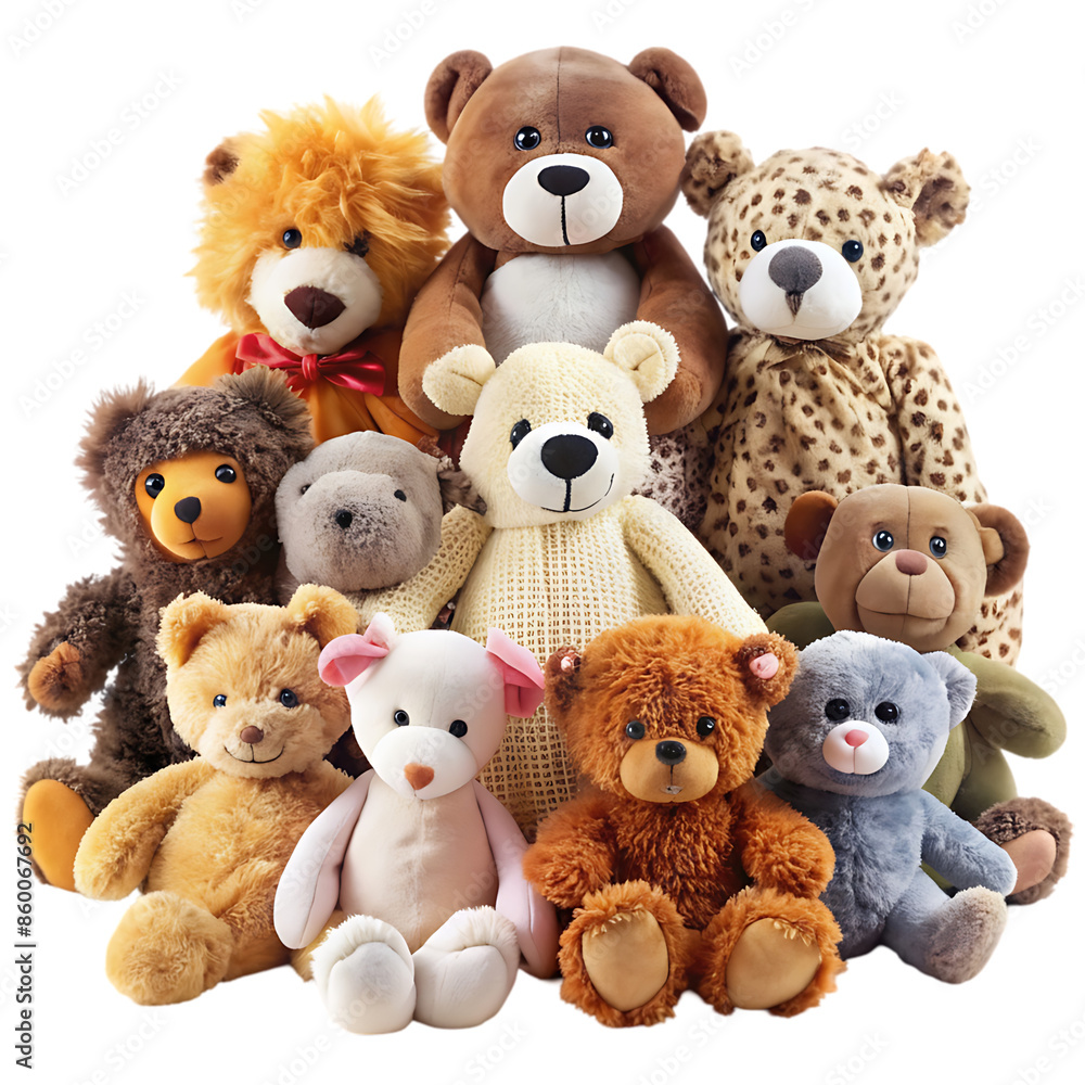 stuffed animals on transparent background stuffed animals on transparent background