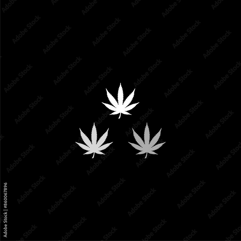 Cannabis leaf icon isolated on dark background Cannabis leaf icon isolated on dark background