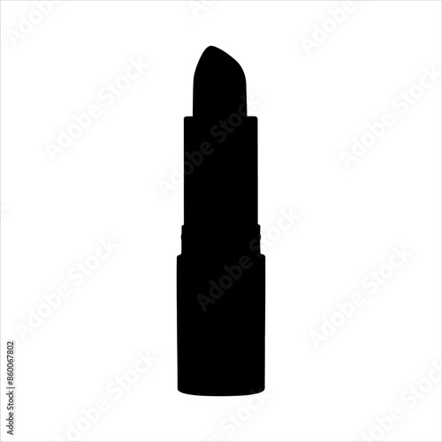 Lipstick vector silhouette isolated on white background. Lipstick icon illustration design.