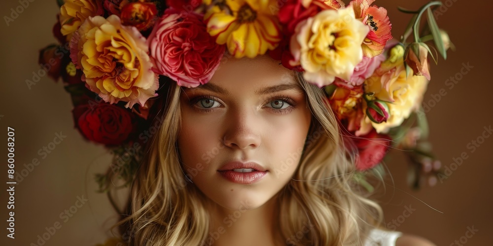 Elegant Bride Wears Floral Wreath at Stylish Wedding Elegant Bride Wears Floral Wreath at Stylish Wedding