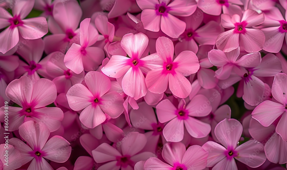 Close Up of Bright Pink Phlox Flowers Blooming in Spring Close Up of Bright Pink Phlox Flowers Blooming in Spring
