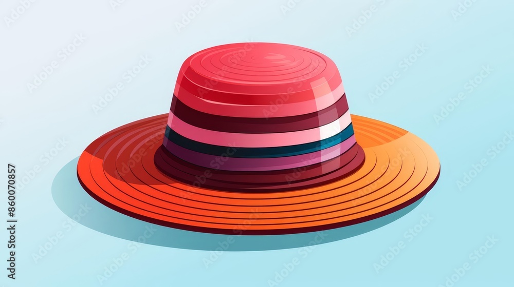 sun hat flat design side view summer fashion animation Complementary Color Scheme sun hat flat design side view summer fashion animation Complementary Color Scheme
