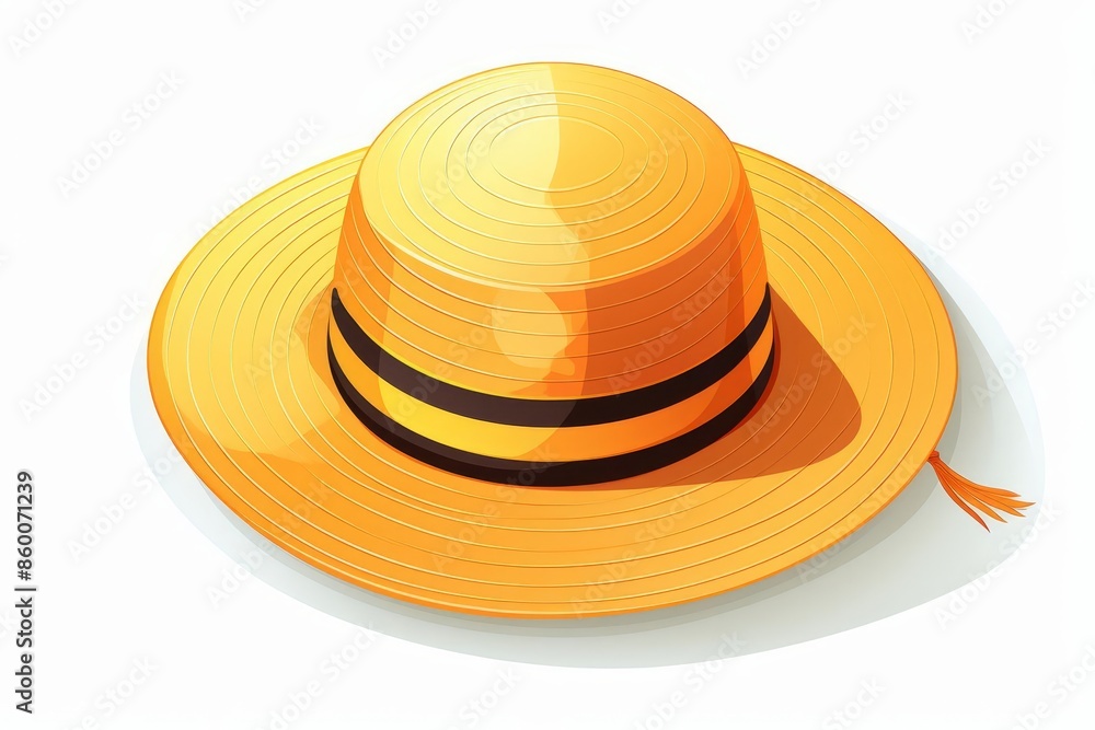 sun hat flat design top view beach accessory cartoon drawing vivid sun hat flat design top view beach accessory cartoon drawing vivid