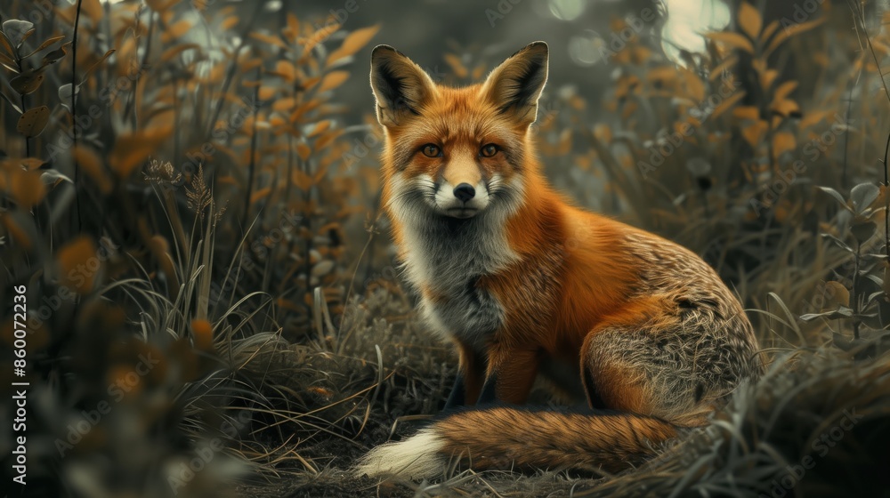 Obraz premium Red Fox in the Woods.