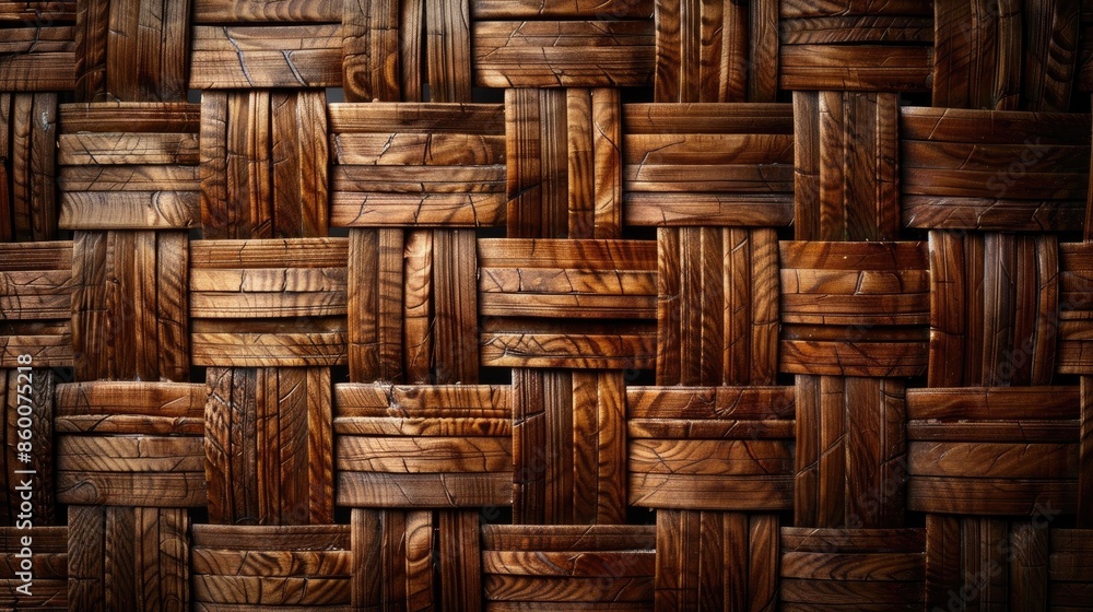 Brown wicker background with wood texture Brown wicker background with wood texture