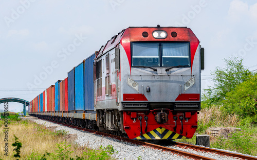 Wallpaper Mural freight Container train num 862 at Don Si Non, Nong Tin Nok, Ban Pho, Chachoengsao  Torontodigital.ca