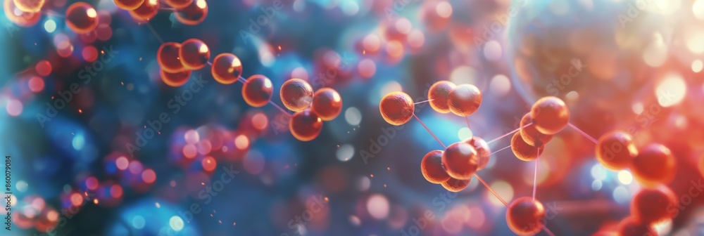 Microscopic illustration depicting health sciences, viruses, and cellular research.