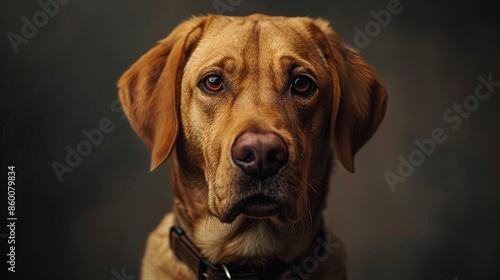 a dog with a dog collar portrait 