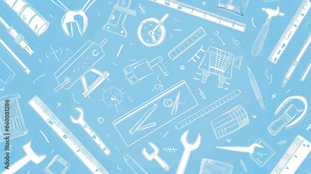 Engineering Tools and Blueprint Background Engineering Tools and Blueprint Background