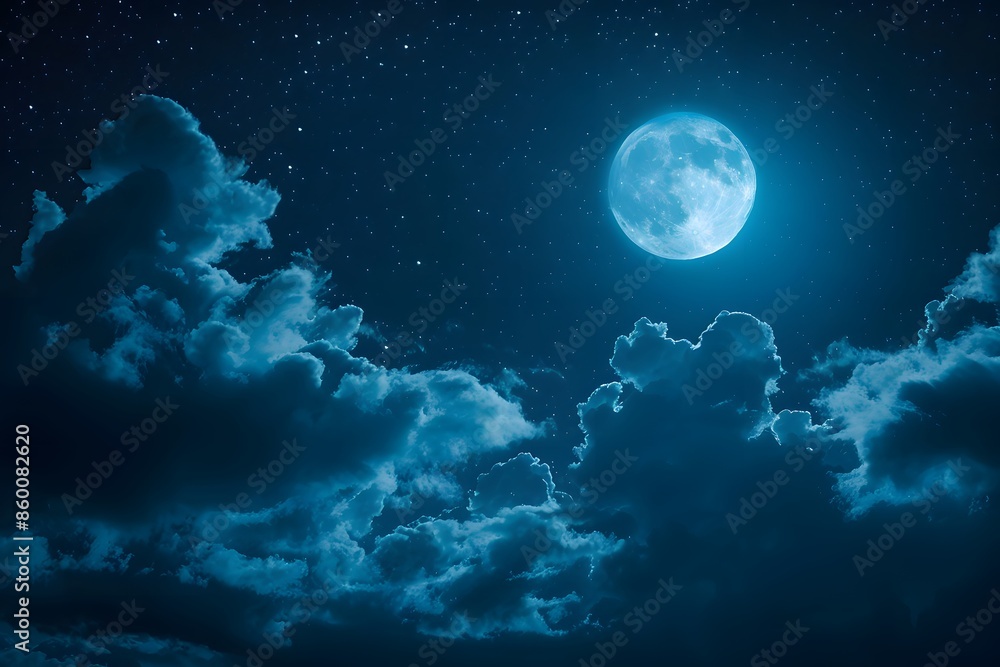 Mystical Full Moon in a Cloudy Night Sky Mystical Full Moon in a Cloudy Night Sky