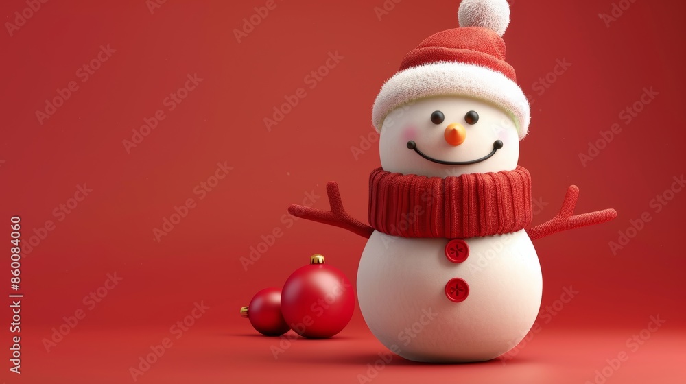 Winter Wonderland Scene with Snowman and Cute Animals Generative AI Winter Wonderland Scene with Snowman and Cute Animals Generative AI