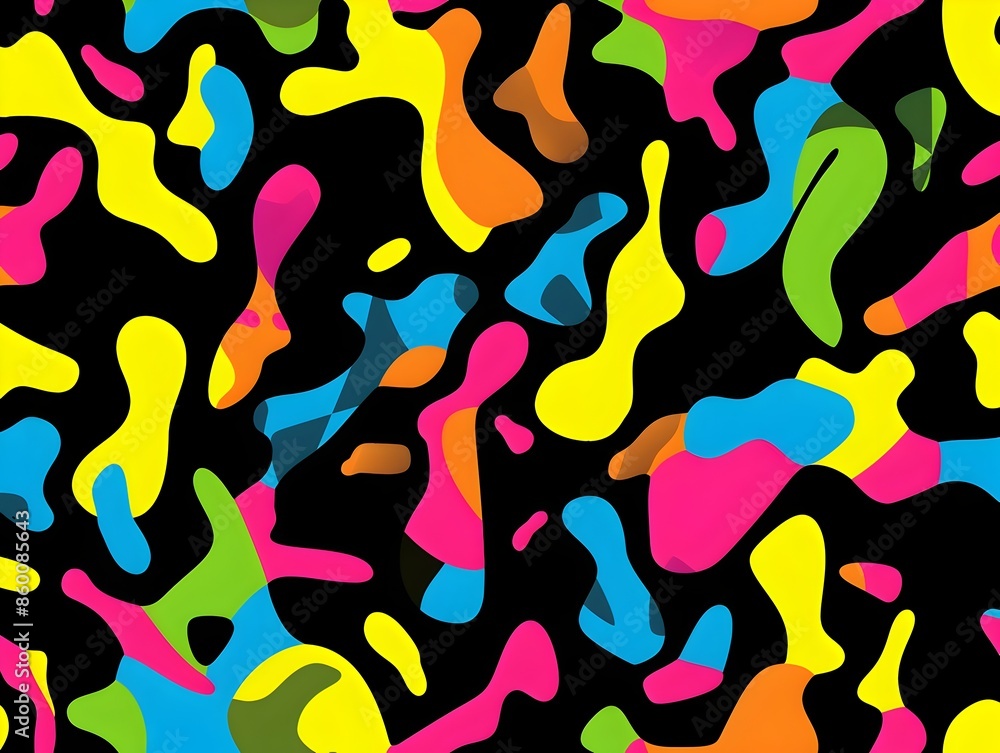 Vibrant Fluid Abstract Pattern with Colorful Splashes and Digital Textures Vibrant Fluid Abstract Pattern with Colorful Splashes and Digital Textures