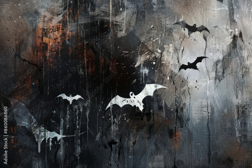 Fotografie Eerie Halloween Abstract with Ghostly Textures