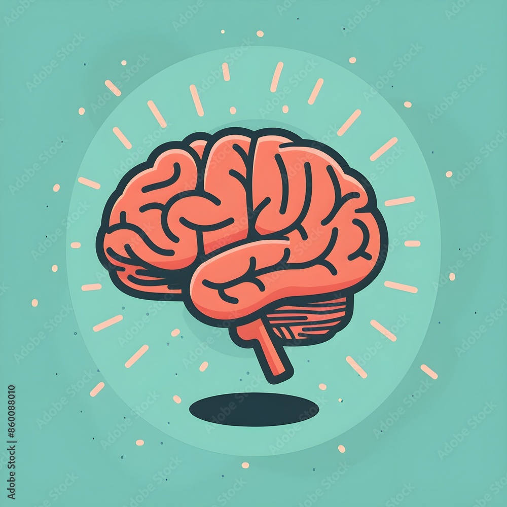 stylized Icon Brain Illustration stylized Icon Brain Illustration