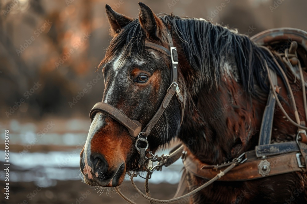 Fototapeta premium cross horse