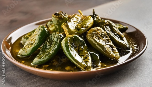fresh padron peppers perfect for grilling or frying in olive oil a traditional galician snack photo