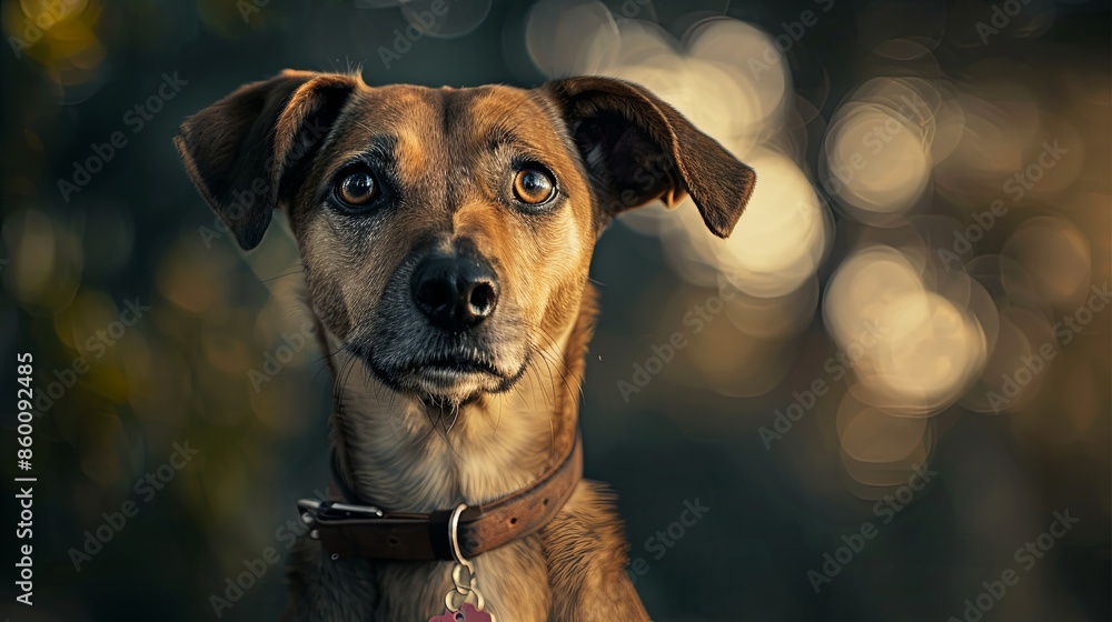 a dog with a dog collar looking at the camera a dog with a dog collar looking at the camera