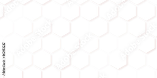 Cover with honeycomb structure. White hexagonal background pattern, 3d rendering. Digital drawing.