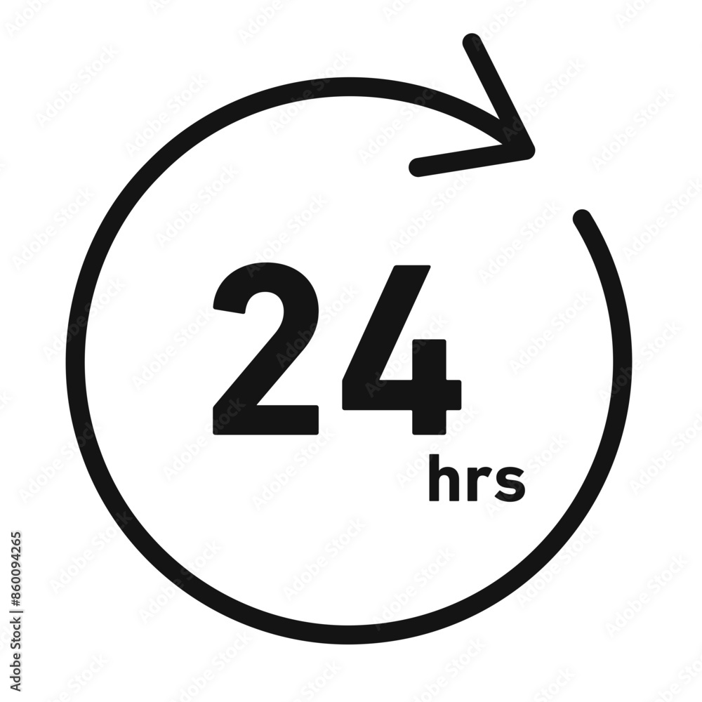 24-Hour Availability Icon Ideal for Customer Support and Services 24-Hour Availability Icon Ideal for Customer Support and Services