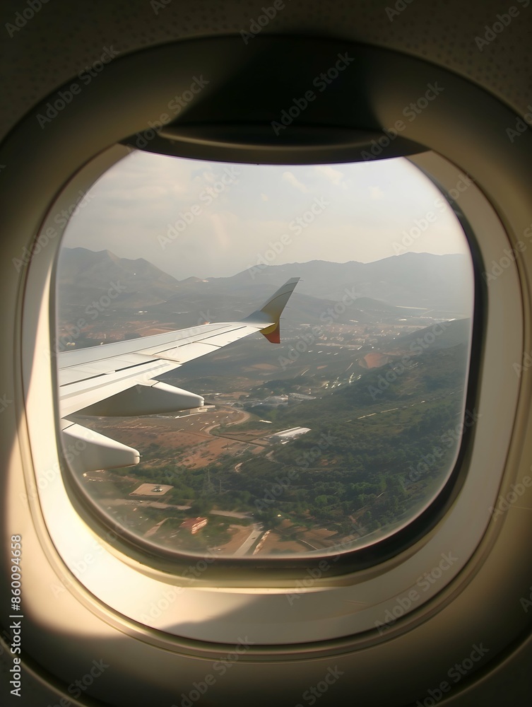 Fototapeta premium view from airplane window 