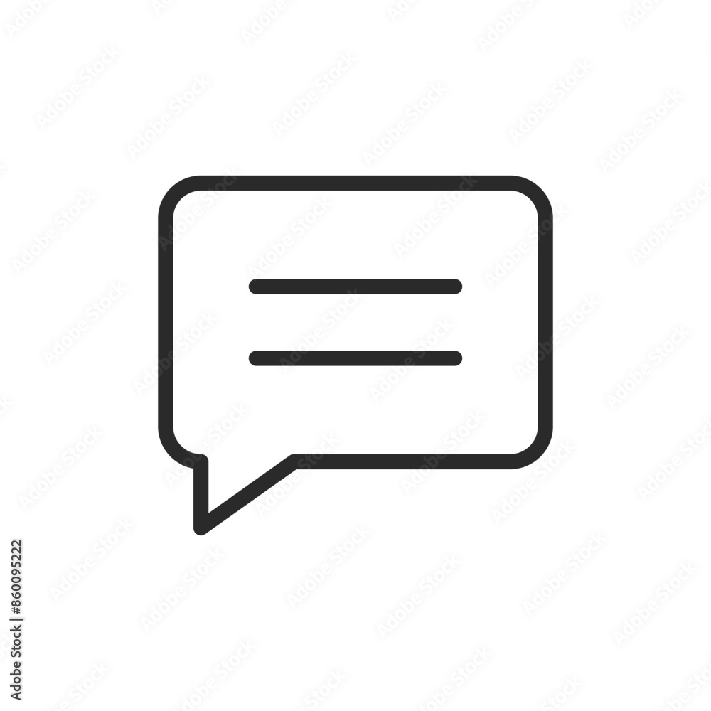 Chat bubble, linear style icon. Speech bubble. conversation or message. Editable stroke width. Chat bubble, linear style icon. Speech bubble. conversation or message. Editable stroke width.