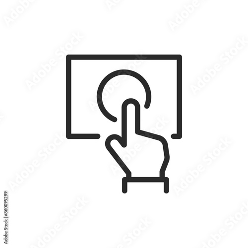 Fire alarm button, linear style icon. emergency alarm and fire safety equipment. Editable stroke width