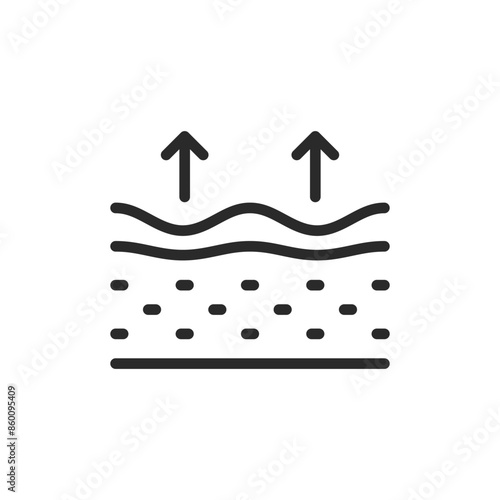 Skin tightening, linear style icon. the process of tightening or firming the skin. Editable stroke width.