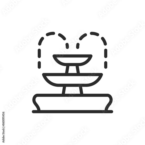 Fountain, linear style icon. Editable stroke width