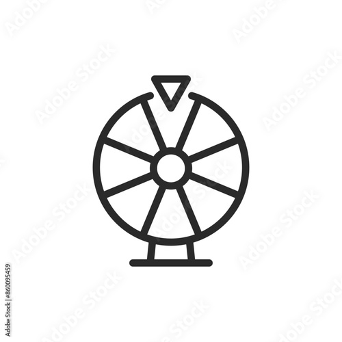 Wheel of Fortune, linear style icon. luck and chance. Editable stroke width