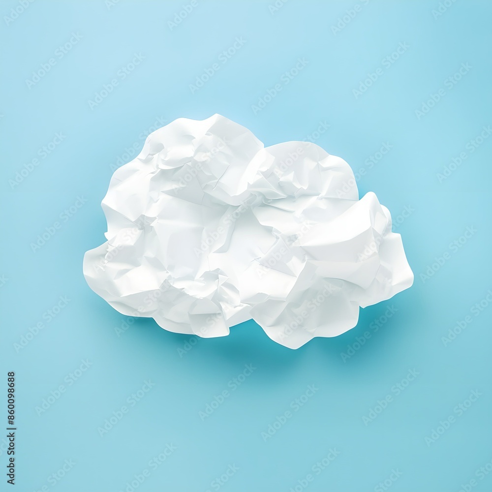 Obraz premium White Paper Cloud on Blue Background