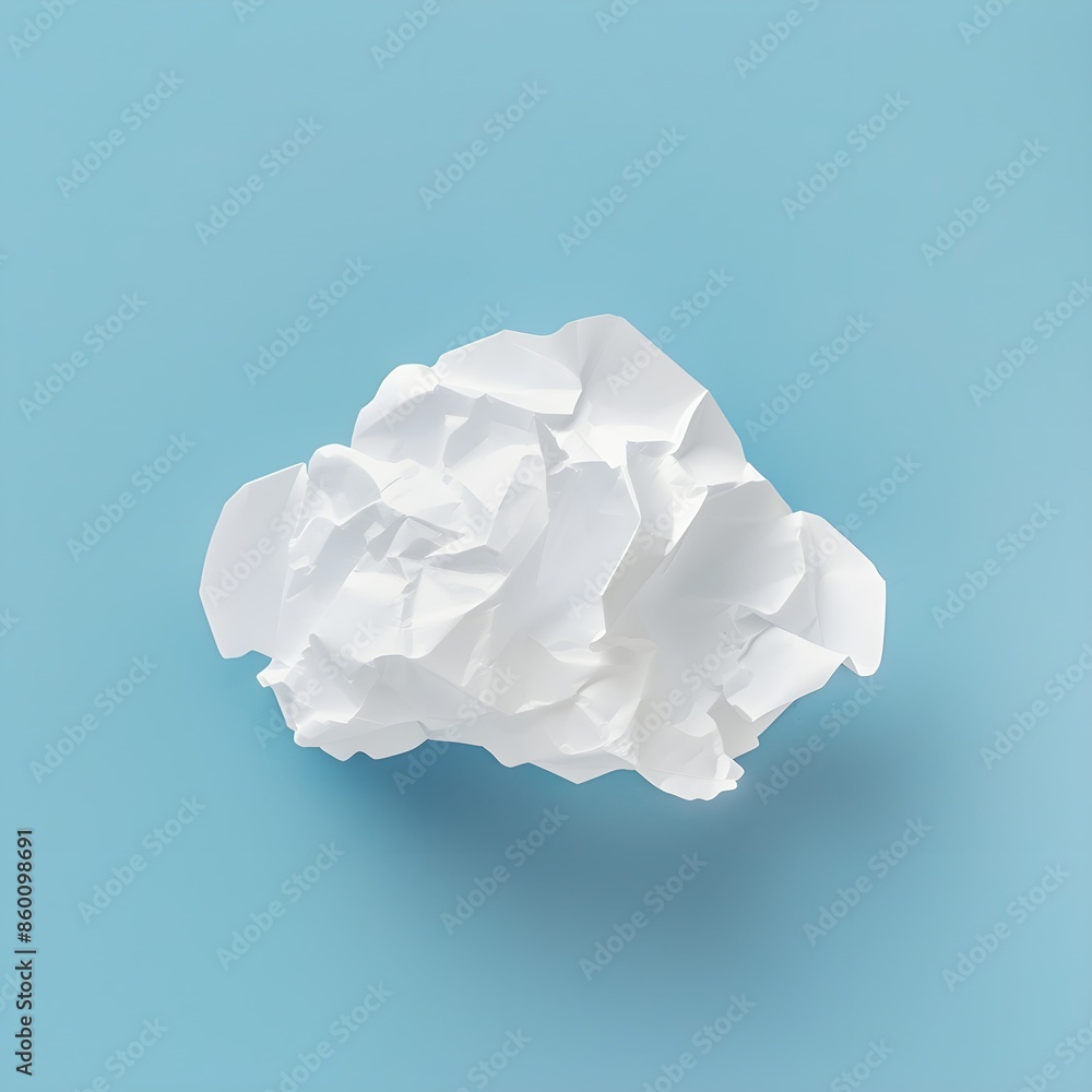 White Paper Cloud on Blue Background White Paper Cloud on Blue Background