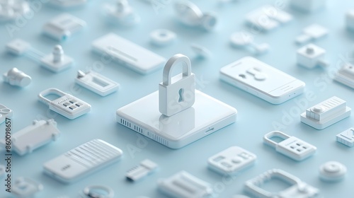 Cyber Security and Data Protection Concept with User Devices and Digital Technology