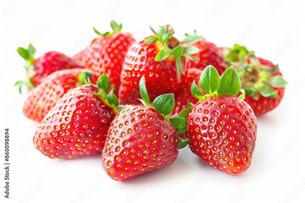 Strawberries Isolated. Fresh Juicy Strawberry Fruit on White Background Strawberries Isolated. Fresh Juicy Strawberry Fruit on White Background