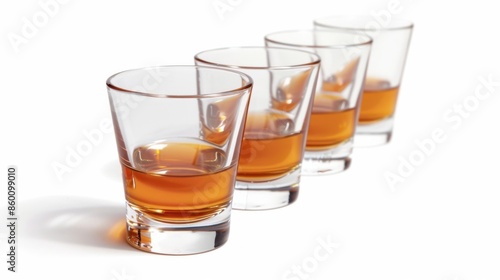 Shot Glass: Glasses, Alcohol, Whiskey Concept in Isolated Background © Alona