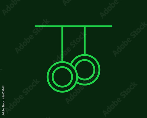 rings for gymnasts illustration in flat style design. Vector illustration.