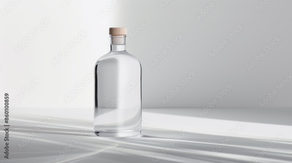 High-end vodka bottle photographed on a clean white background, crisp studio lighting accentuating its refined details, shallow depth of field for a sophisticated blur High-end vodka bottle photographed on a clean white background, crisp studio lighting accentuating its refined details, shallow depth of field for a sophisticated blur