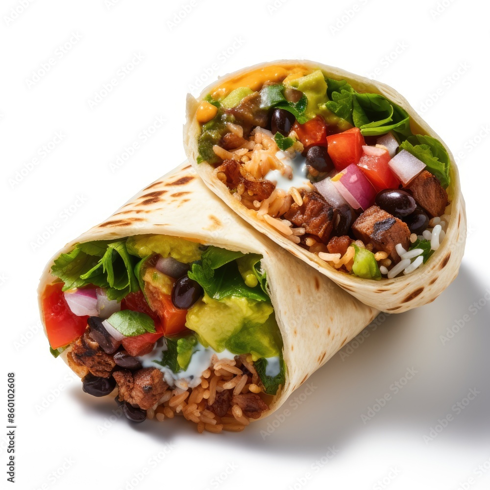 Delicious Burrito Filled with Fresh Ingredients and Flavors Delicious Burrito Filled with Fresh Ingredients and Flavors