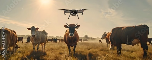 Drone Monitoring Herd of Ca...