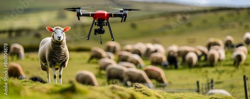 Drone Guiding Sheep Flock A...