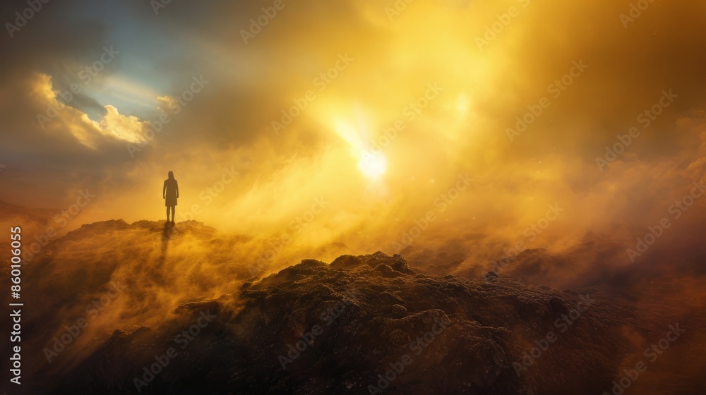 Powerful photography that captures the beauty of resilience and hope. with a lone figure standing in the midst of hardships It is a symbol of the victory of the human spirit. Powerful photography that captures the beauty of resilience and hope. with a lone figure standing in the midst of hardships It is a symbol of the victory of the human spirit.