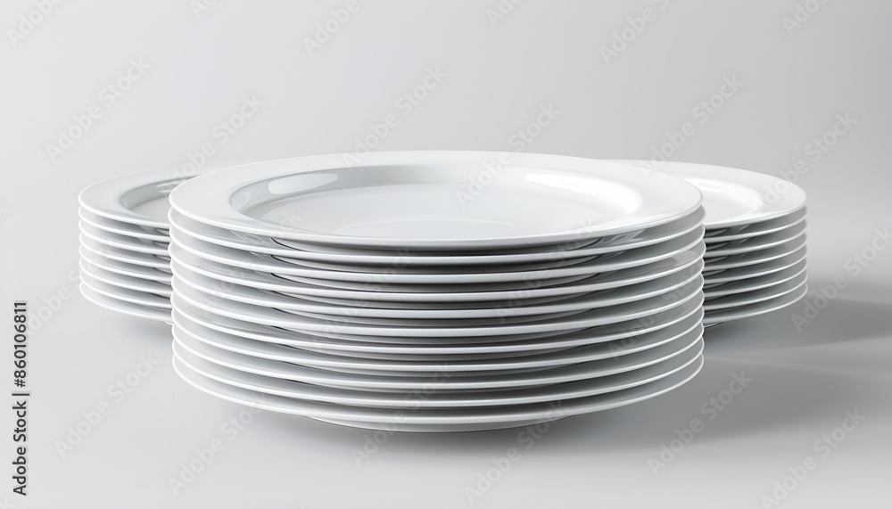 Closeup of variety dishes, bowls and other goods for kitchen on grey background Closeup of variety dishes, bowls and other goods for kitchen on grey background