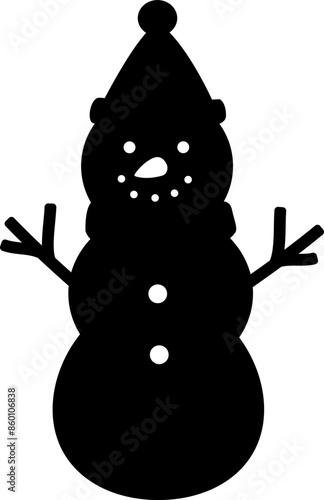 winter snowman silhouette vector
Cute Christmas snowman silhouette isolated