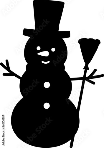 winter snowman silhouette vector
Cute Christmas snowman silhouette isolated