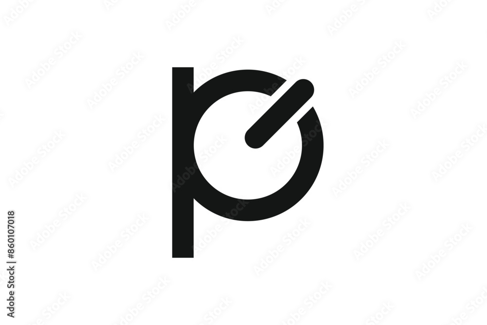 letter p power button logo letter p power button logo