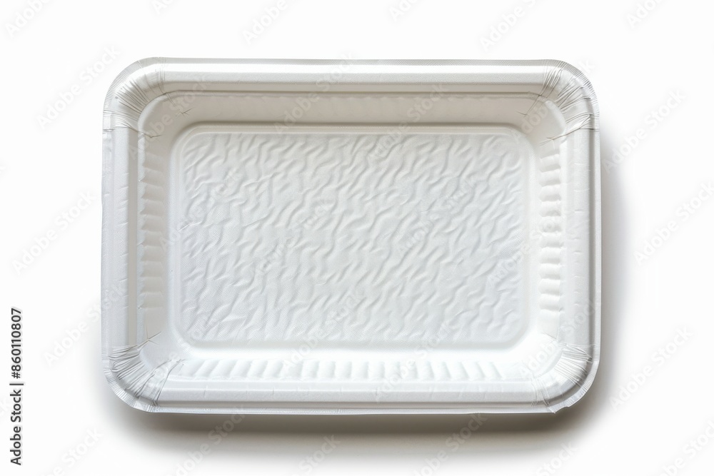 White Polystyrene Foam Food Tray Top View with Clipping Path White Polystyrene Foam Food Tray Top View with Clipping Path