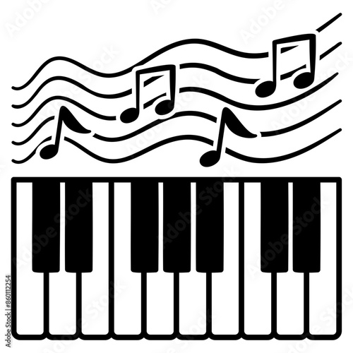 piano glyph icon